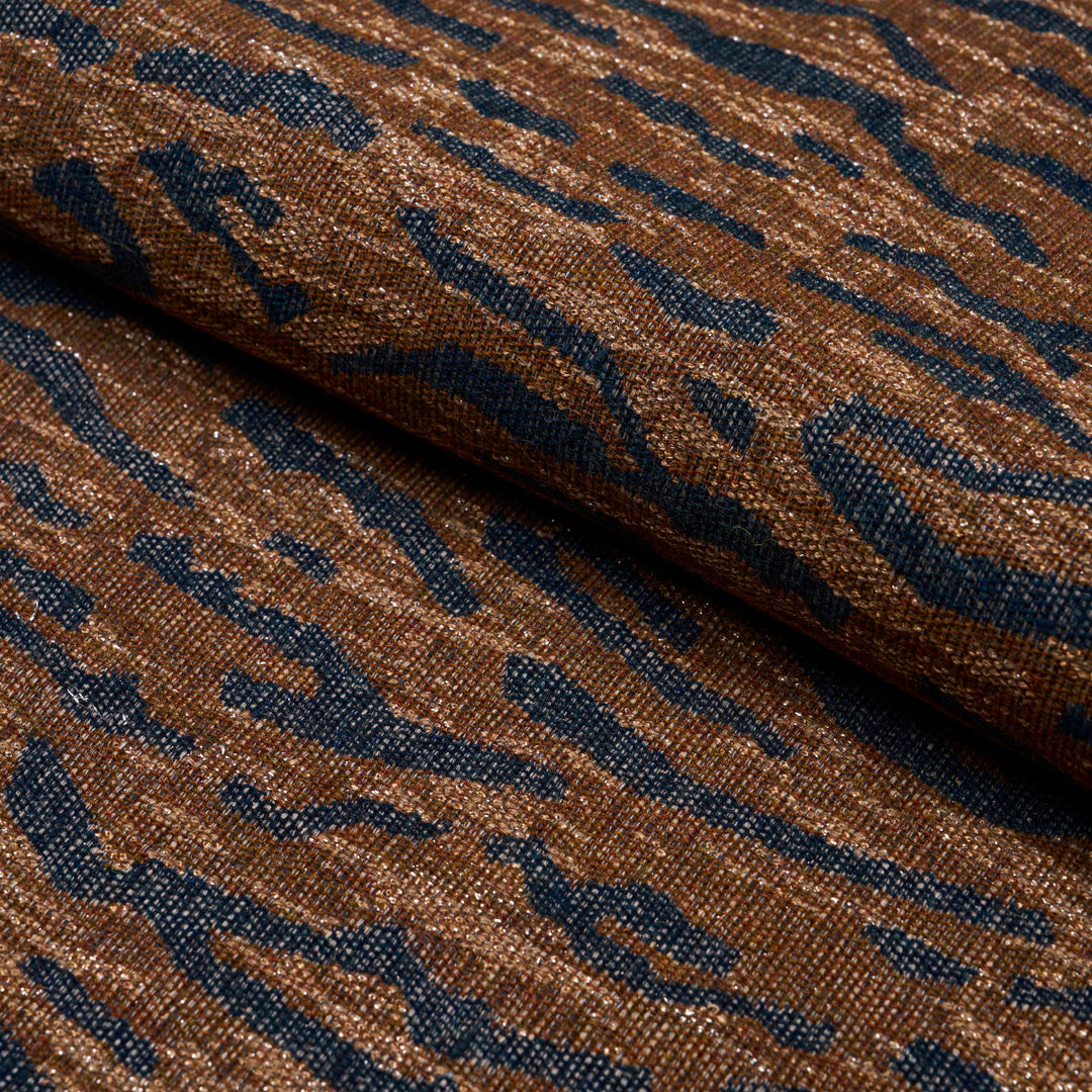 Schumacher Fabric Altamira - Navy/Brown