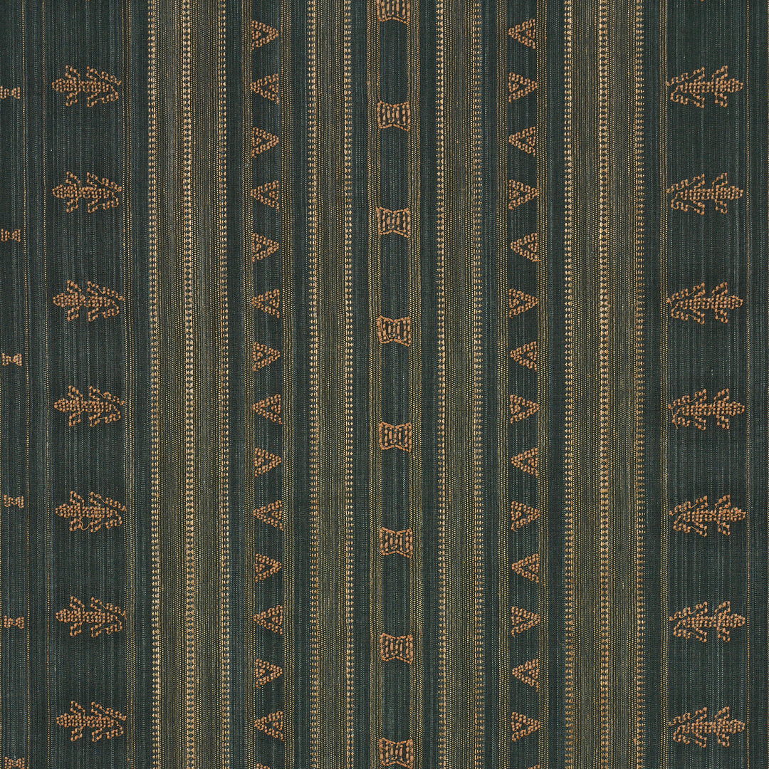 Schumacher Fabric Nima Embroidered Cotton Linen - Jungle Green