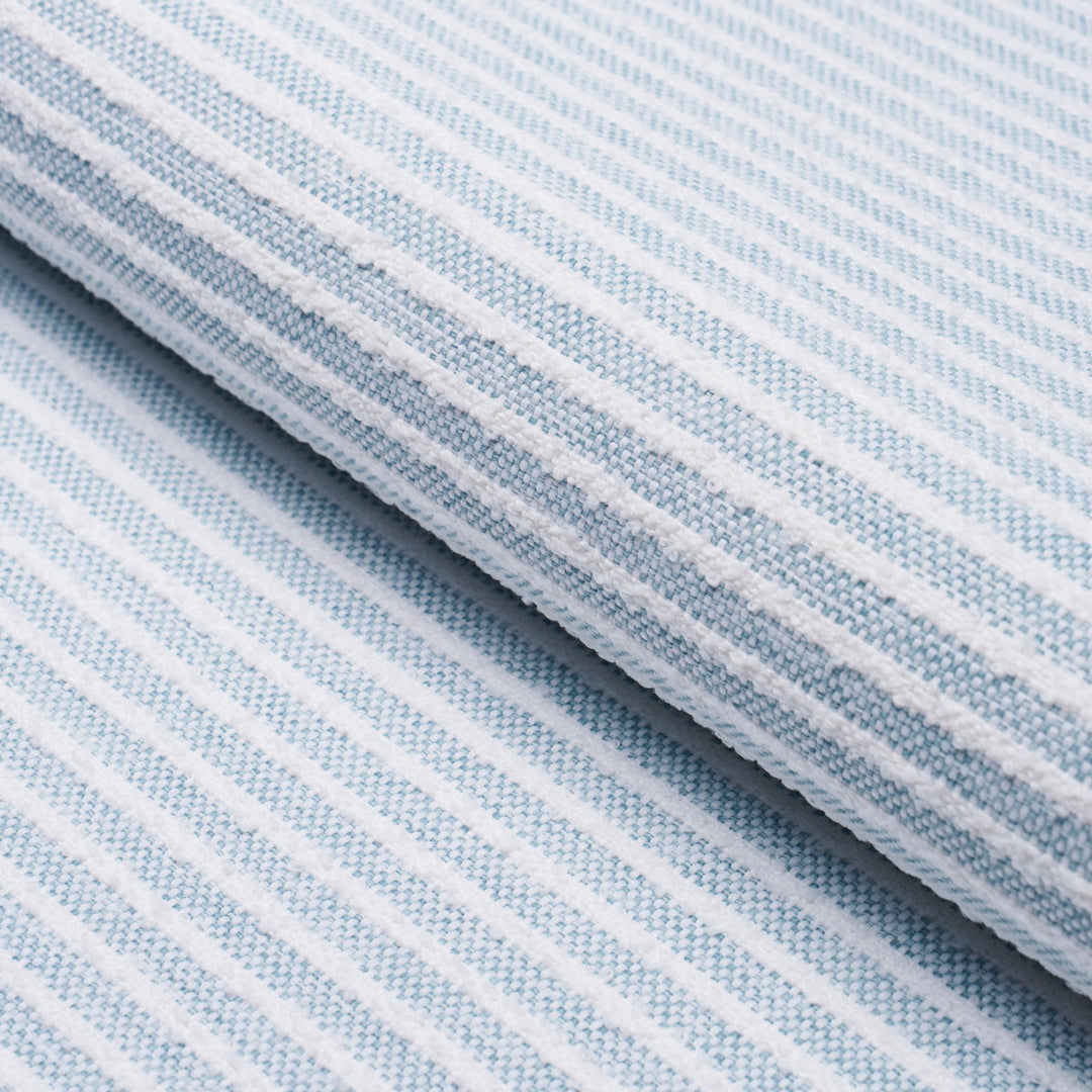 Schumacher Fabric Bouclé Stripe Indoor/Outdoor - Chambray
