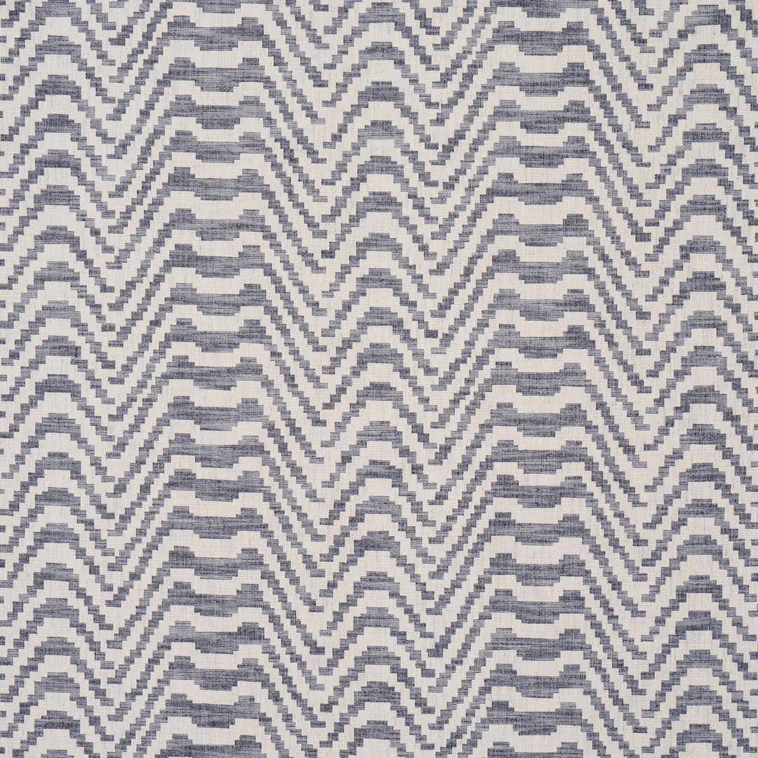 Schumacher Fabric Stepped Chevron - Indigo