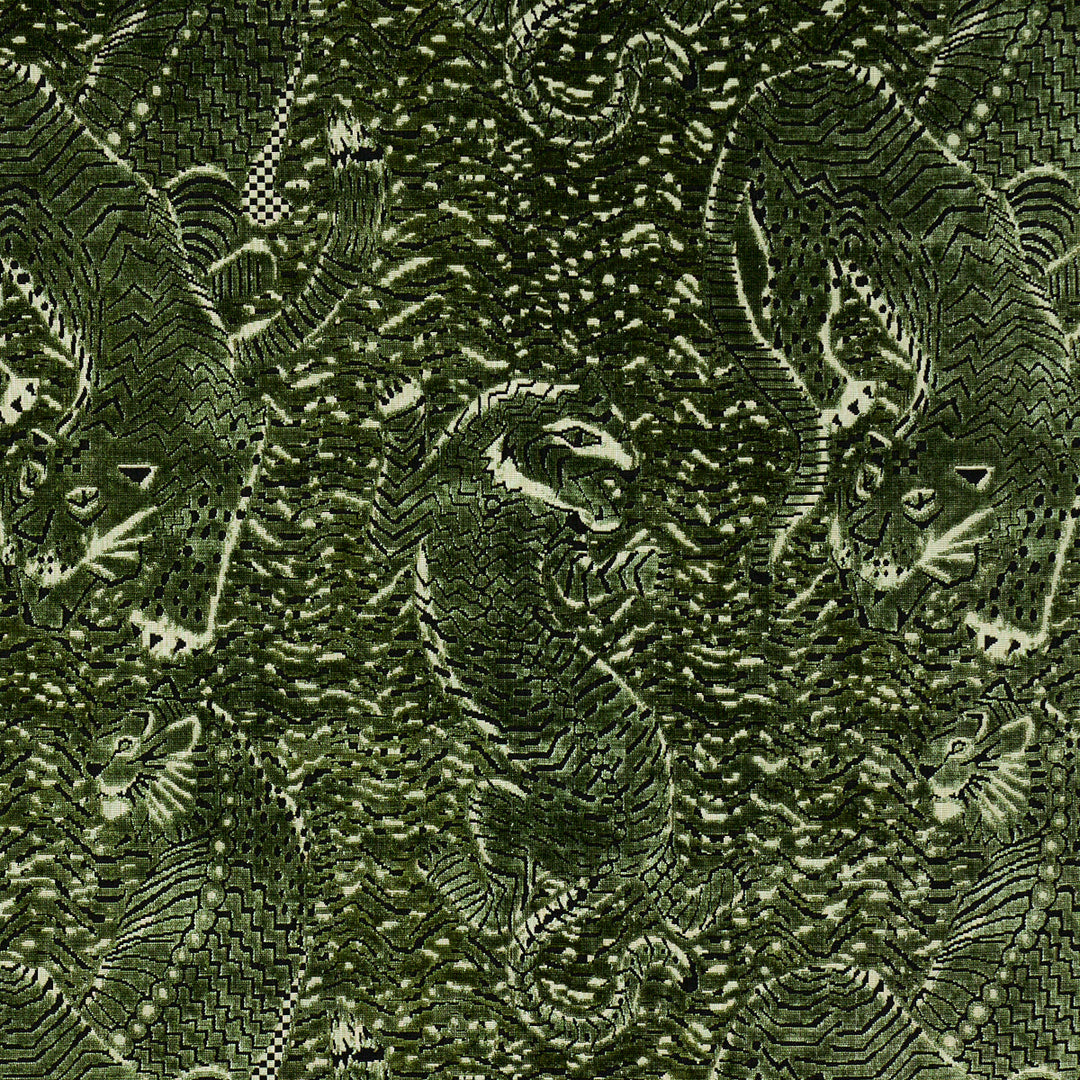 Schumacher Fabric Tigress Velvet - Malachite