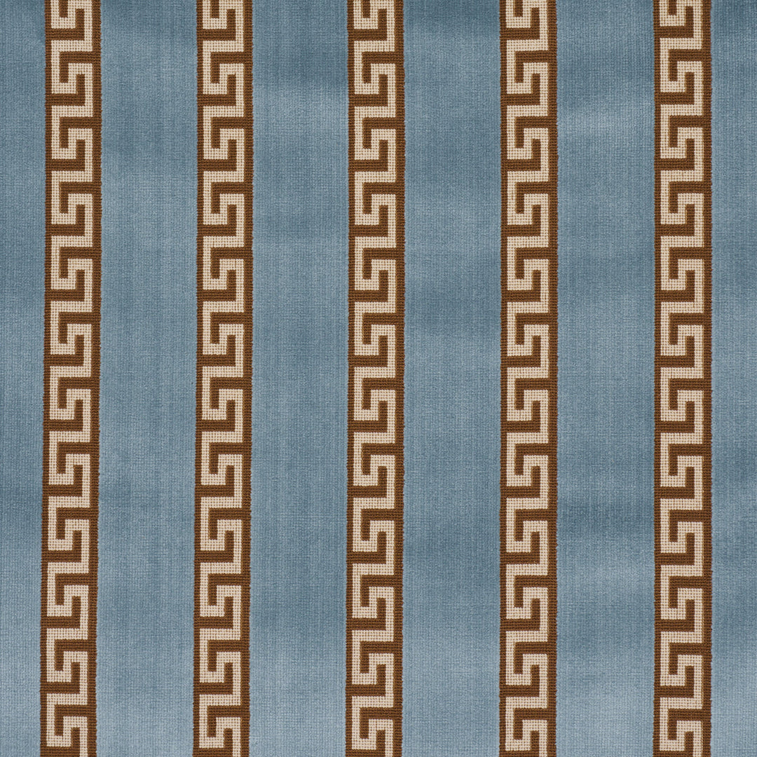 Schumacher Fabric Darius Velvet Stripe - Aquamarine