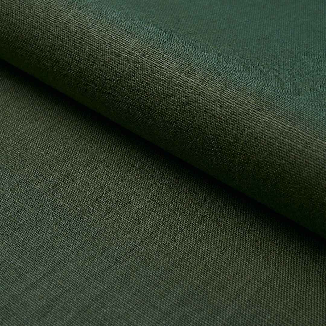 Schumacher Fabric Leo Glazed Linen - Boxwood