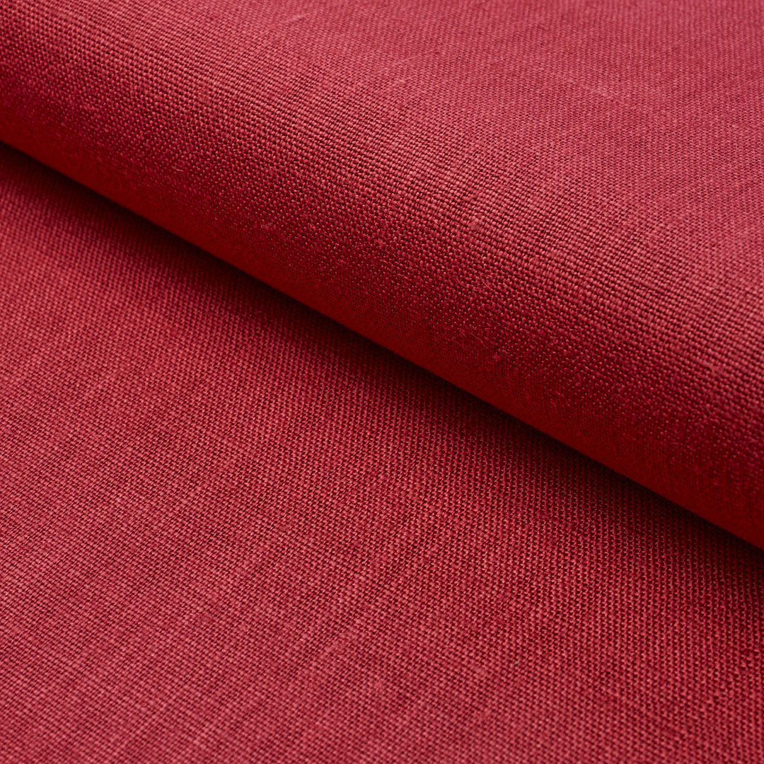 Schumacher Fabric Leo Glazed Linen - Red