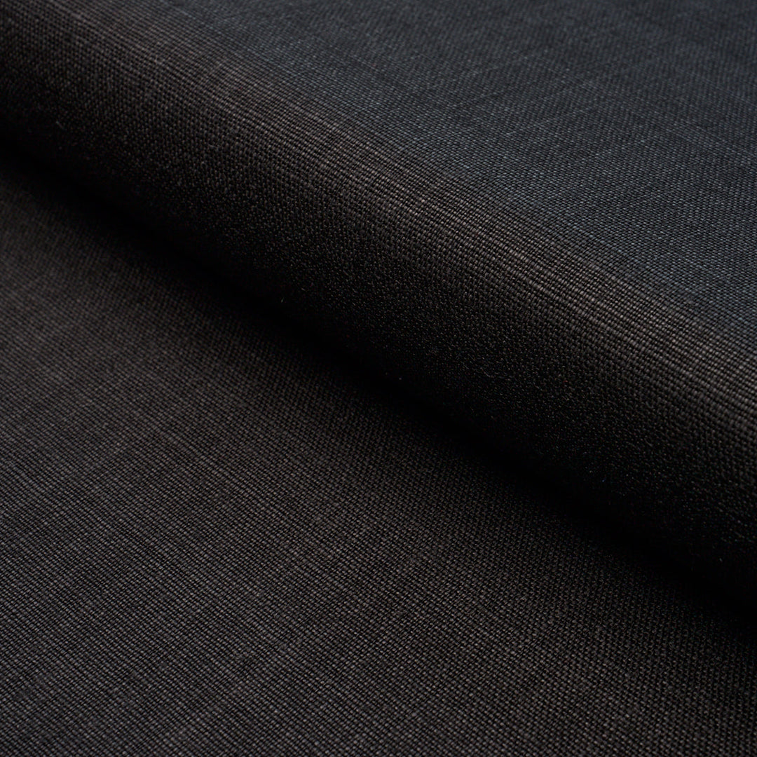 Schumacher Fabric Leo Glazed Linen - Black