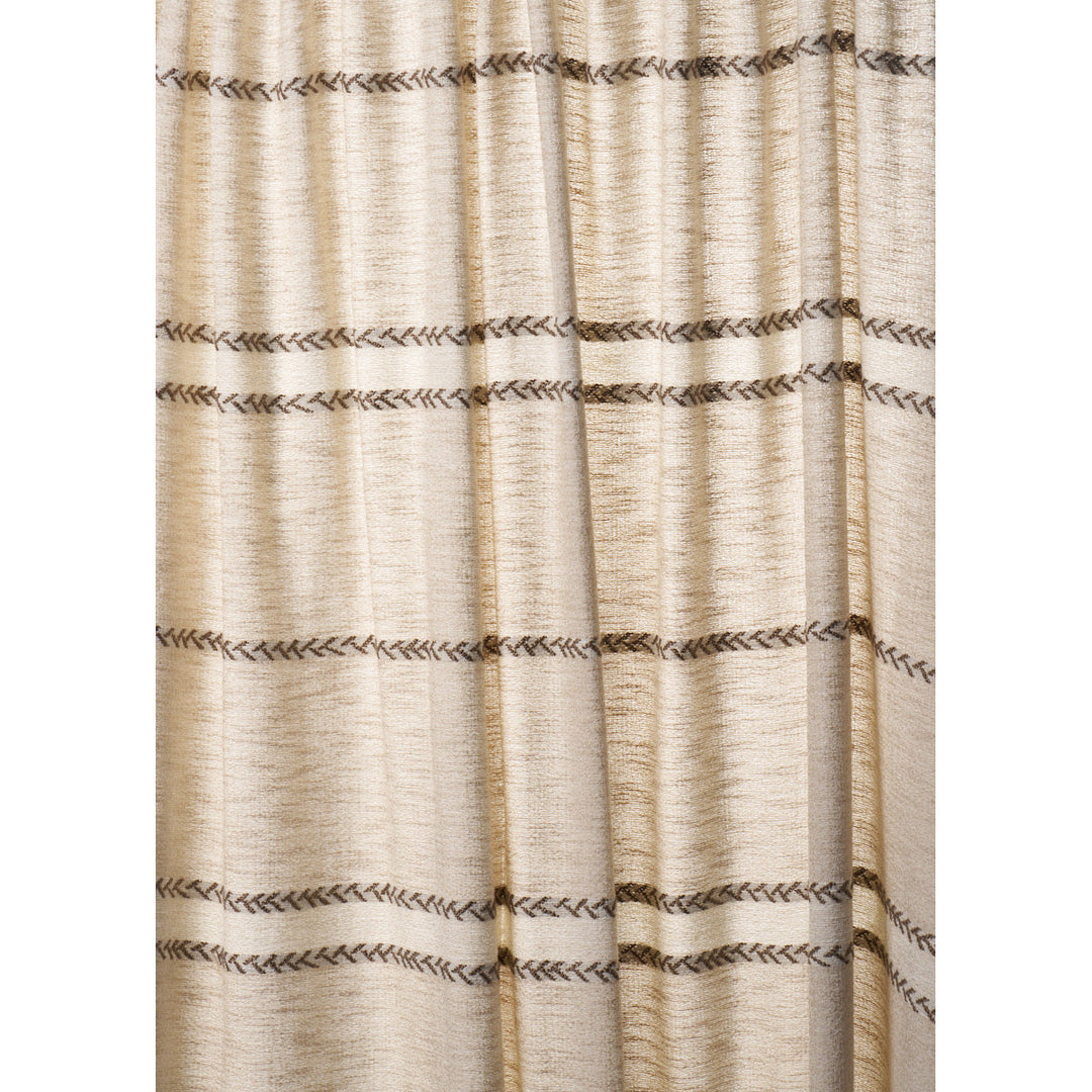 Schumacher Fabric Plains Stripe Casement - Flax