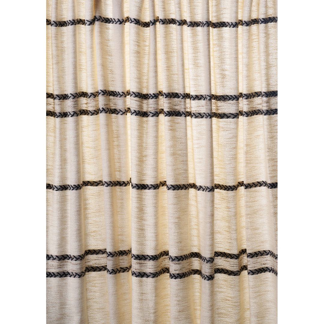 Schumacher Fabric Plains Stripe Casement - Graphite