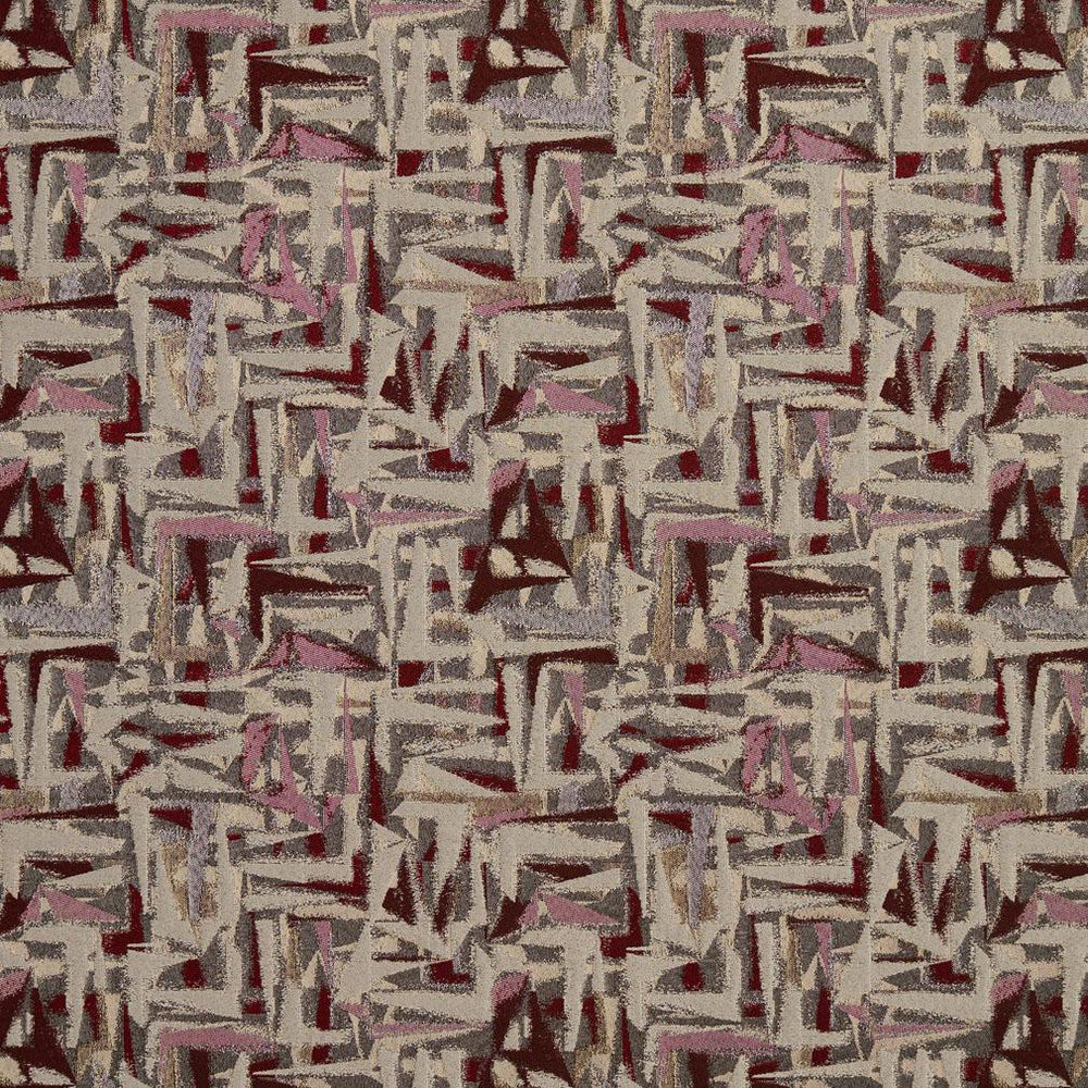 8519 Wine/Abstract by Charlotte Designer Fabric Contemporary Wovens 100% Woven Polyester Asia Exceeds 100,000 Wyzenbeek Rubs (Heavy Duty) Horizontal: 15" x Vertical: 15" 54 Inches - Swanky Fabrics -