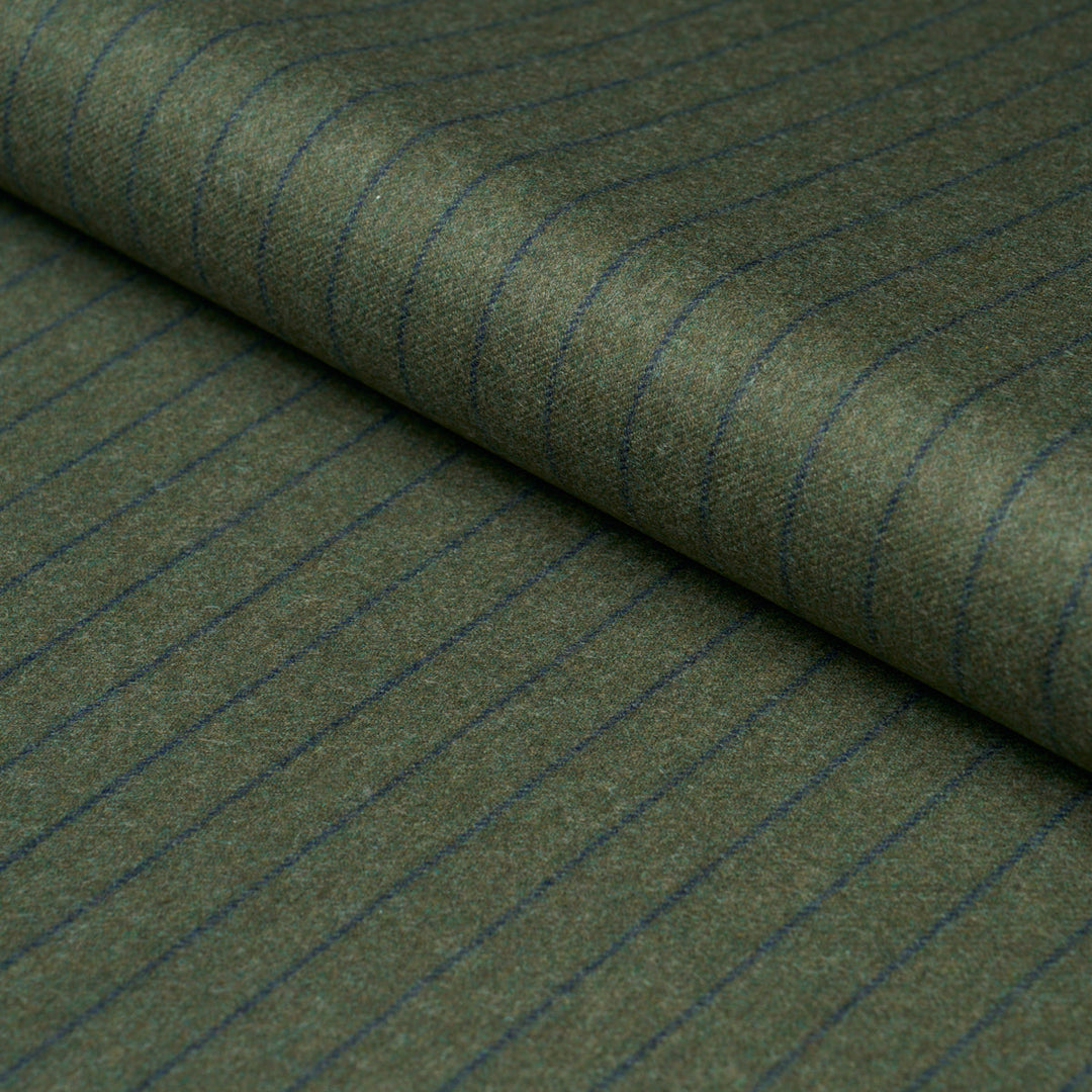 Schumacher Fabric Boyd Wool Pinstripe - Green