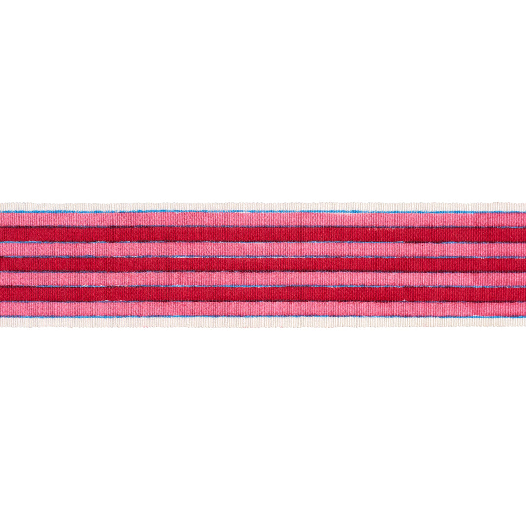 Schumacher Trim Arya Stripe Hand Block Trim - Pink