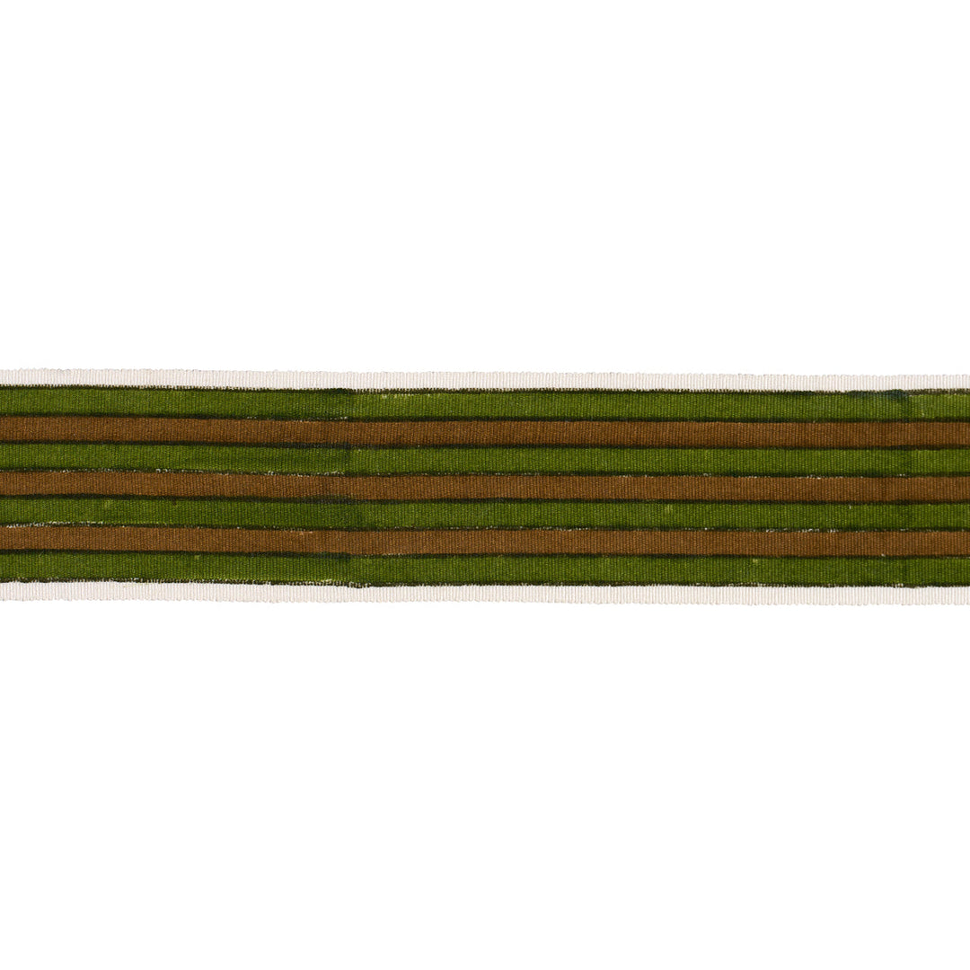 Schumacher Trim Arya Stripe Hand Block Trim - Green