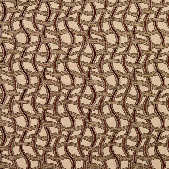 8543 Spice/Maze by Charlotte Designer Fabric Contemporary Wovens 100% Woven Polyester Asia Exceeds 100,000 Wyzenbeek Rubs (Heavy Duty) Horizontal: 8.25" x Vertical: 7.5" 54 Inches - Swanky Fabrics -