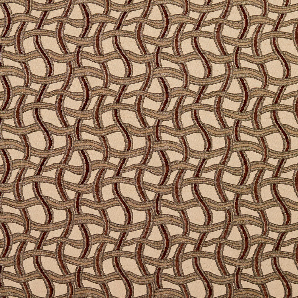 8543 Spice/Maze by Charlotte Designer Fabric Contemporary Wovens 100% Woven Polyester Asia Exceeds 100,000 Wyzenbeek Rubs (Heavy Duty) </p><p>Repeat: Horizontal: 8.25" x Vertical: 7.5" 54 Inches - Swanky Fabrics -
