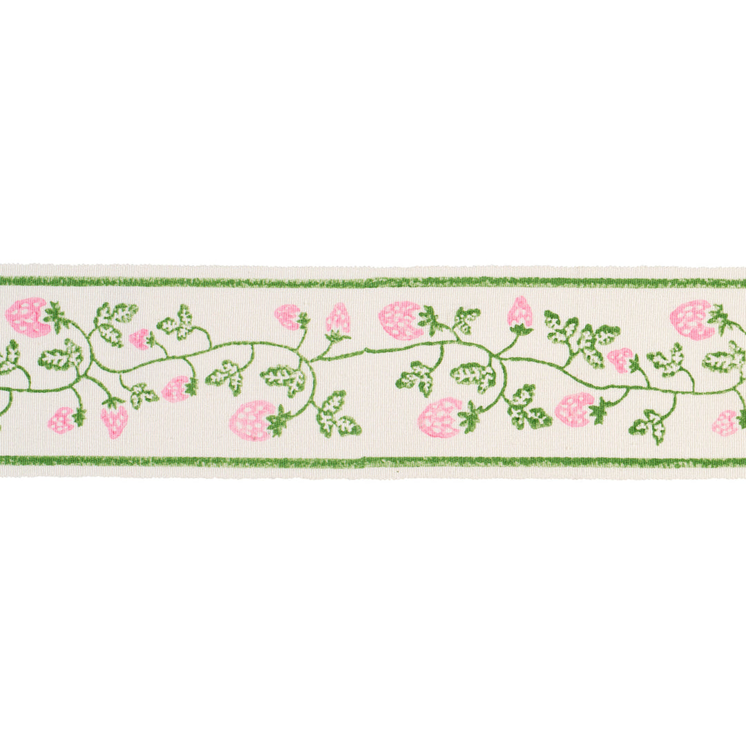 Schumacher Trim Strawberry Trail Hand Block Trim - Green