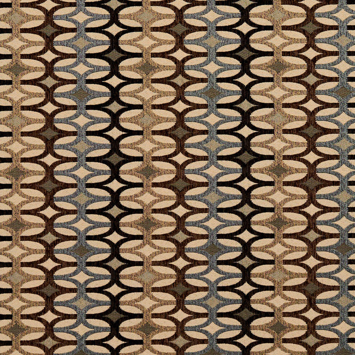 8549 Nutmeg/Interlock by Charlotte Designer Fabric Contemporary Wovens 100% Woven Polyester Asia Exceeds 100,000 Wyzenbeek Rubs (Heavy Duty) </p><p>Repeat: Horizontal: 7.5" x Vertical: 3" 54 Inches - Swanky Fabrics -