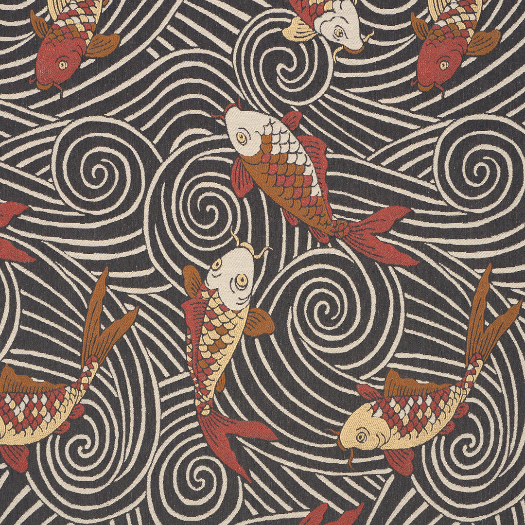 Schumacher Fabric Koi Fish - Midnight