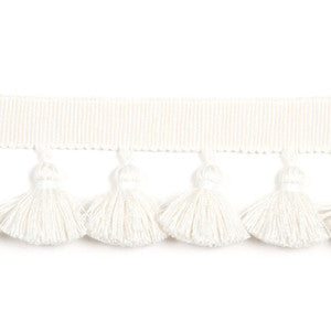 Europatex Fabric Hellenic Key Tassel Fringe White