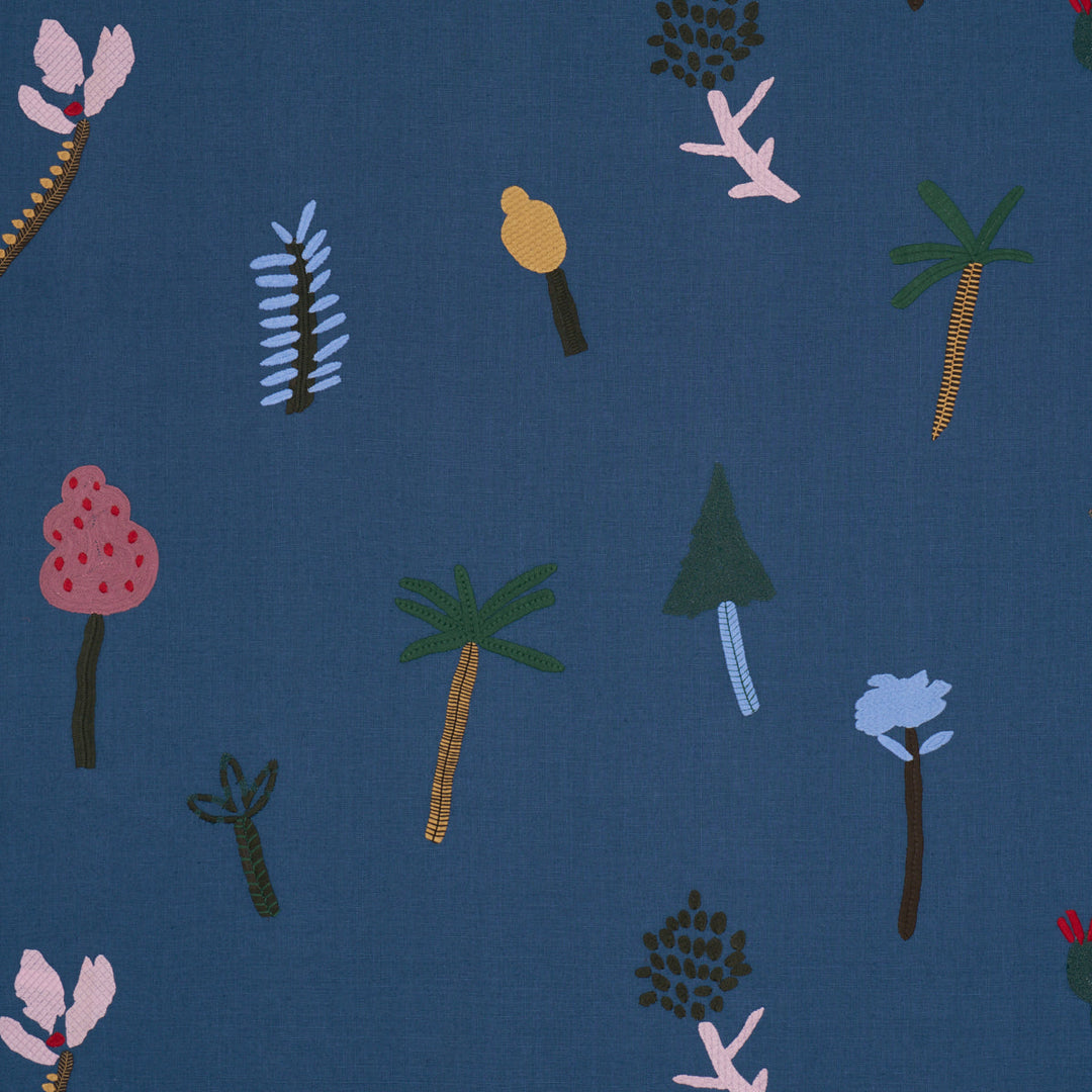 Schumacher Fabric Tropical Trees - Blue