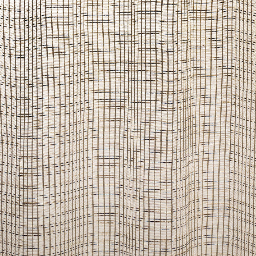 Schumacher Fabric Payton Linen Sheer Grid - Black & White