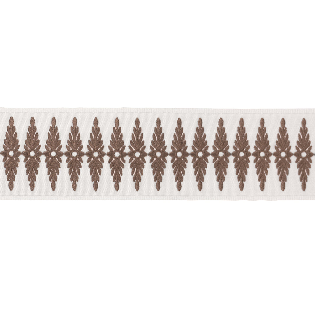 Schumacher Trim Genevieve Embroidered Tape - Brown