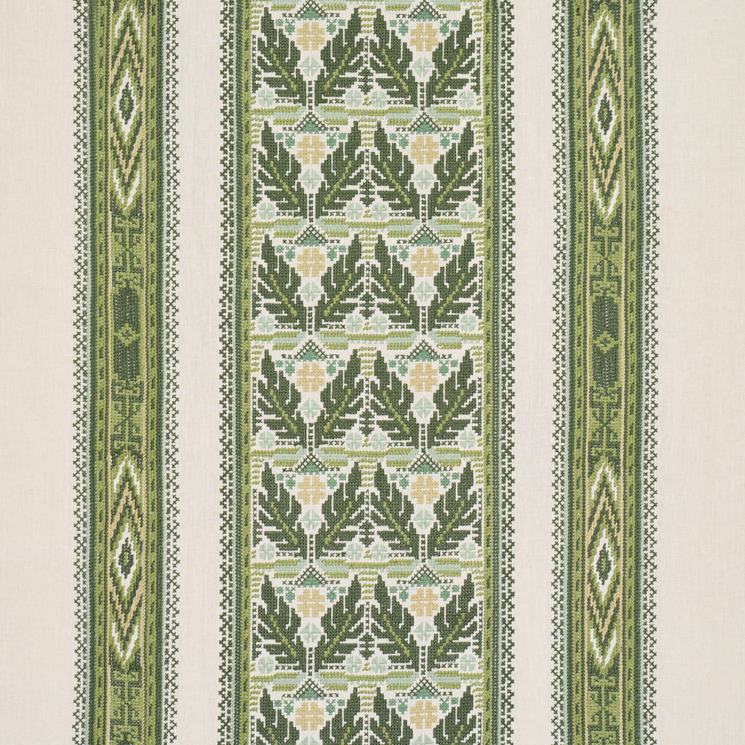Schumacher Fabric Ayla Embroidery - Green
