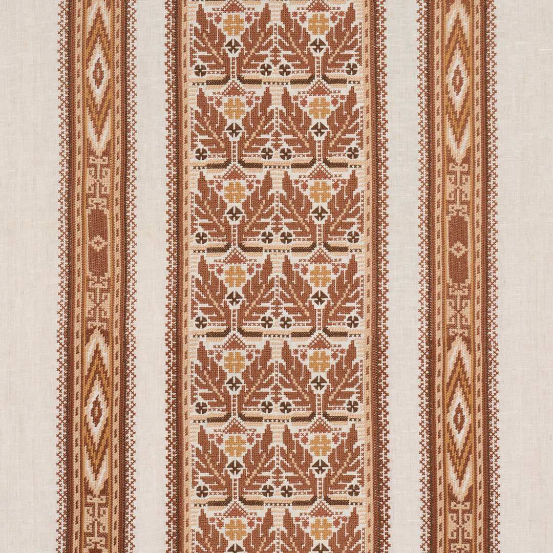 Schumacher Fabric Ayla Embroidery - Spice