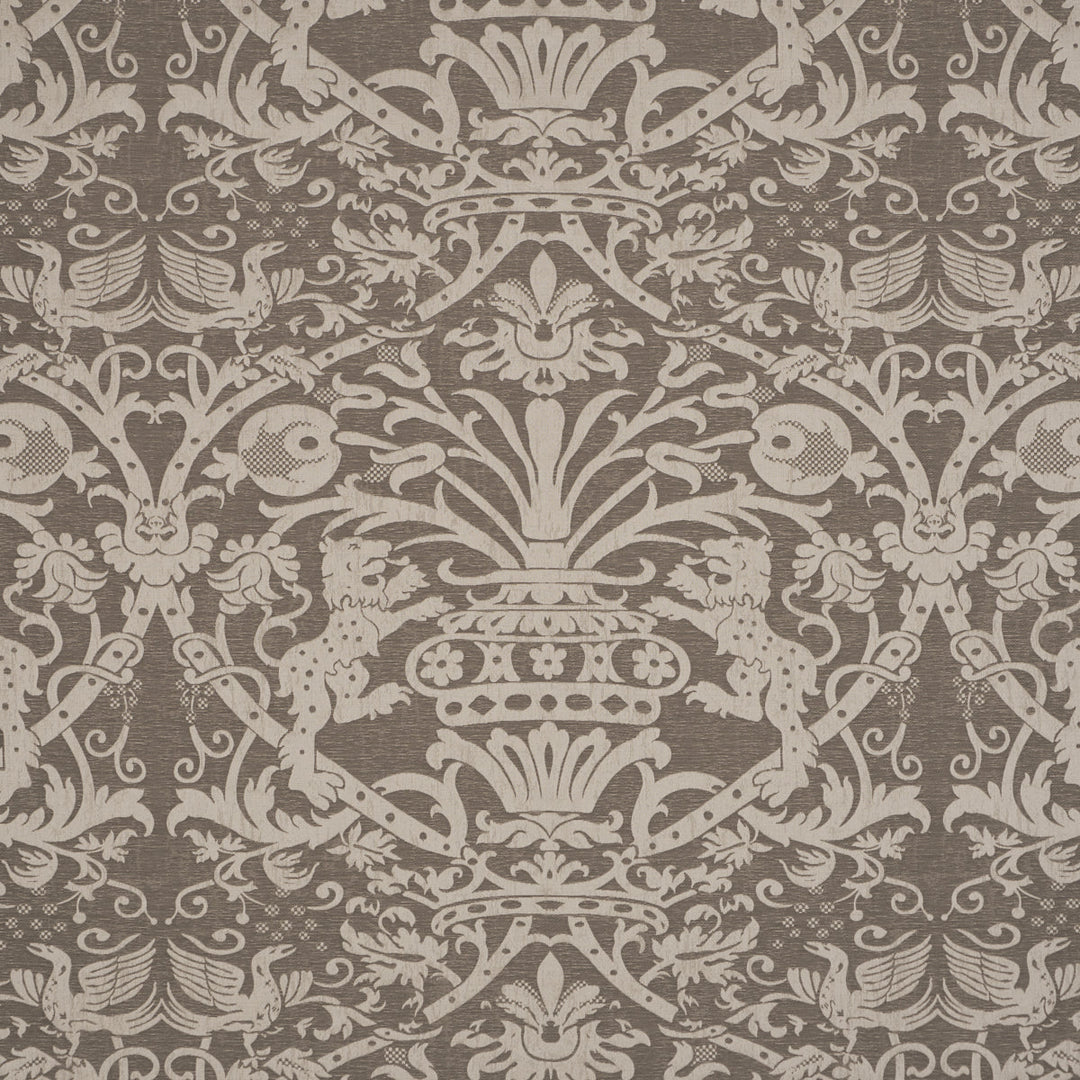 Schumacher Fabric Dougal Damask - Smoke