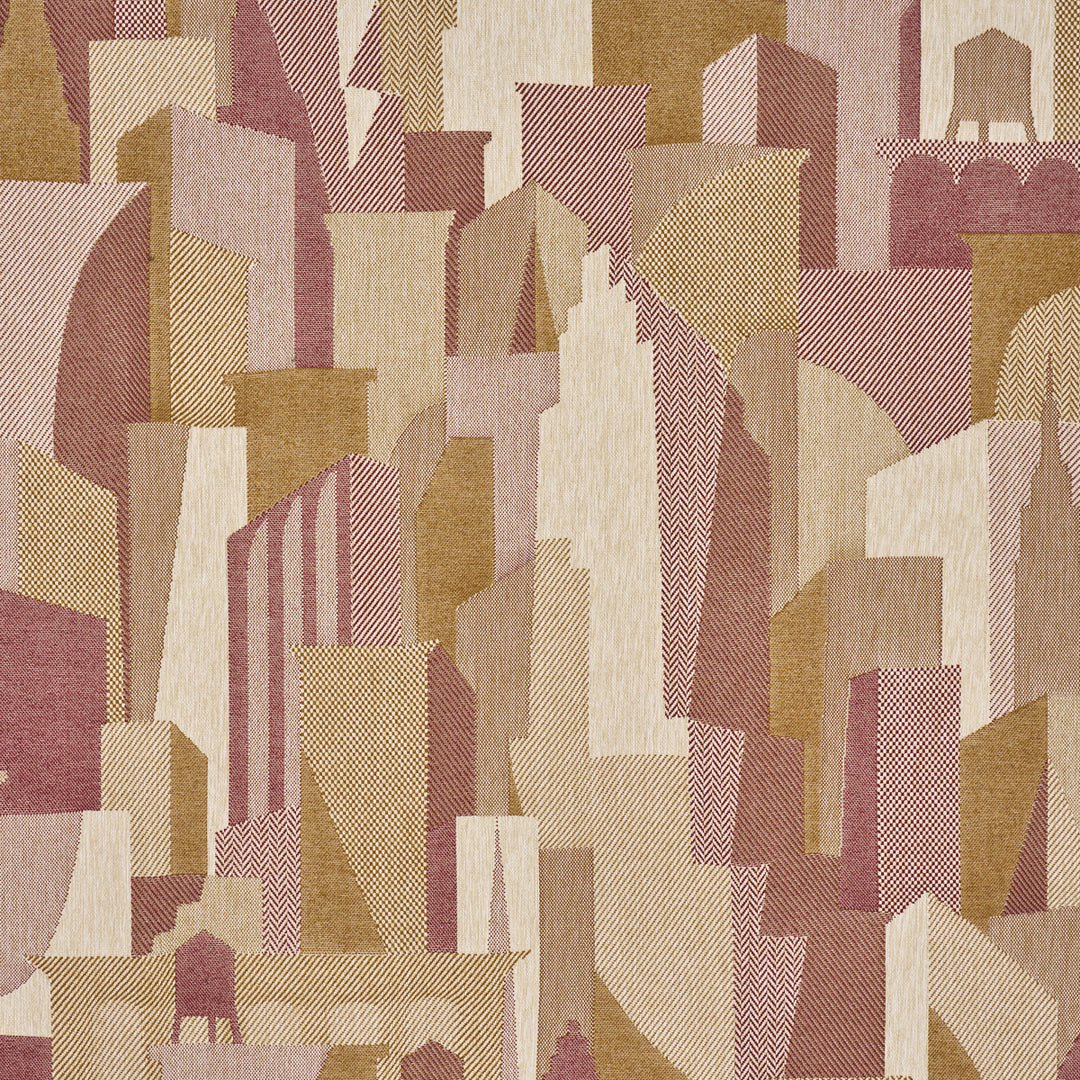 Schumacher Fabric The City'S Silent Lines Indoor/Out - Merlot
