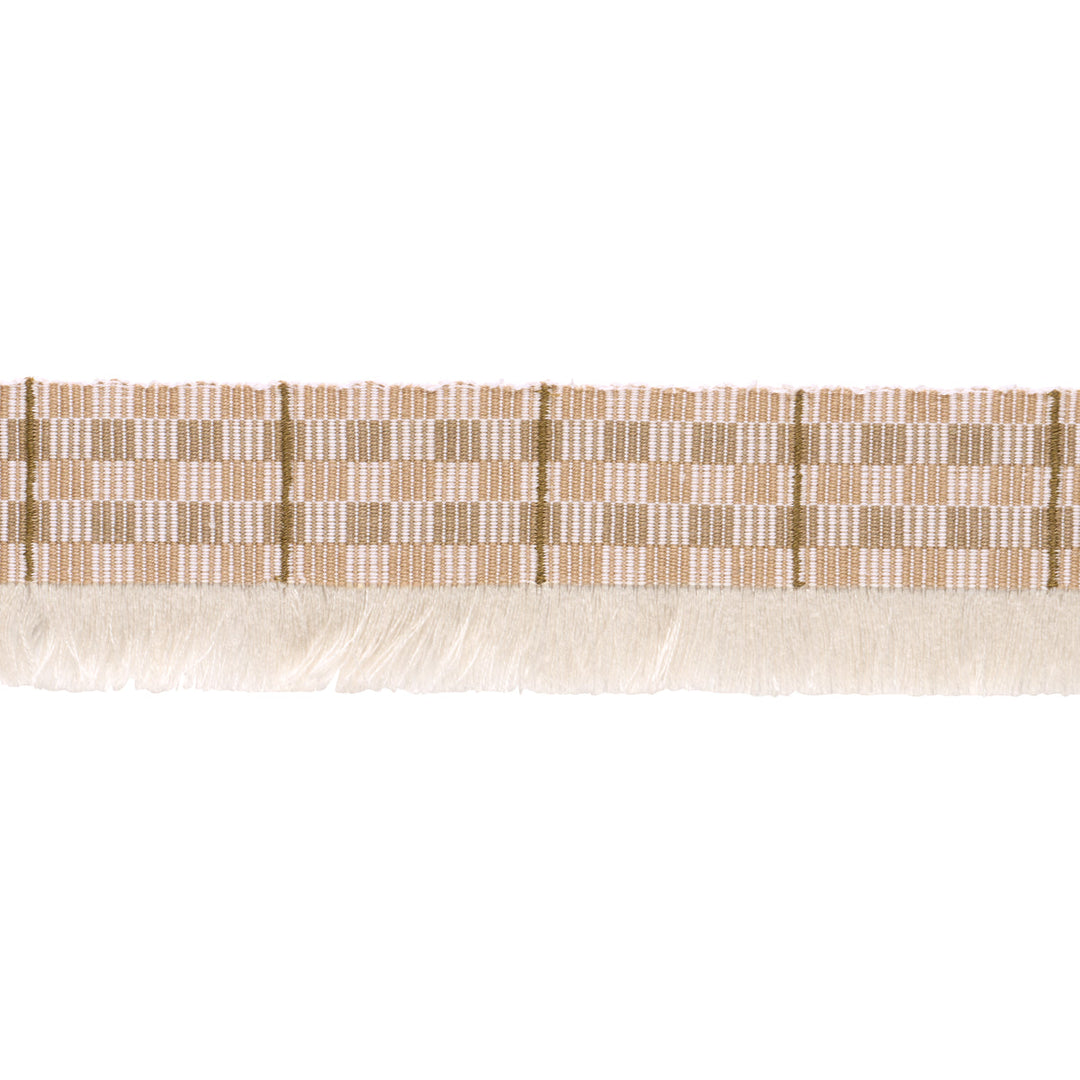 Schumacher Trim Skyline Plaid Fringe - Dune