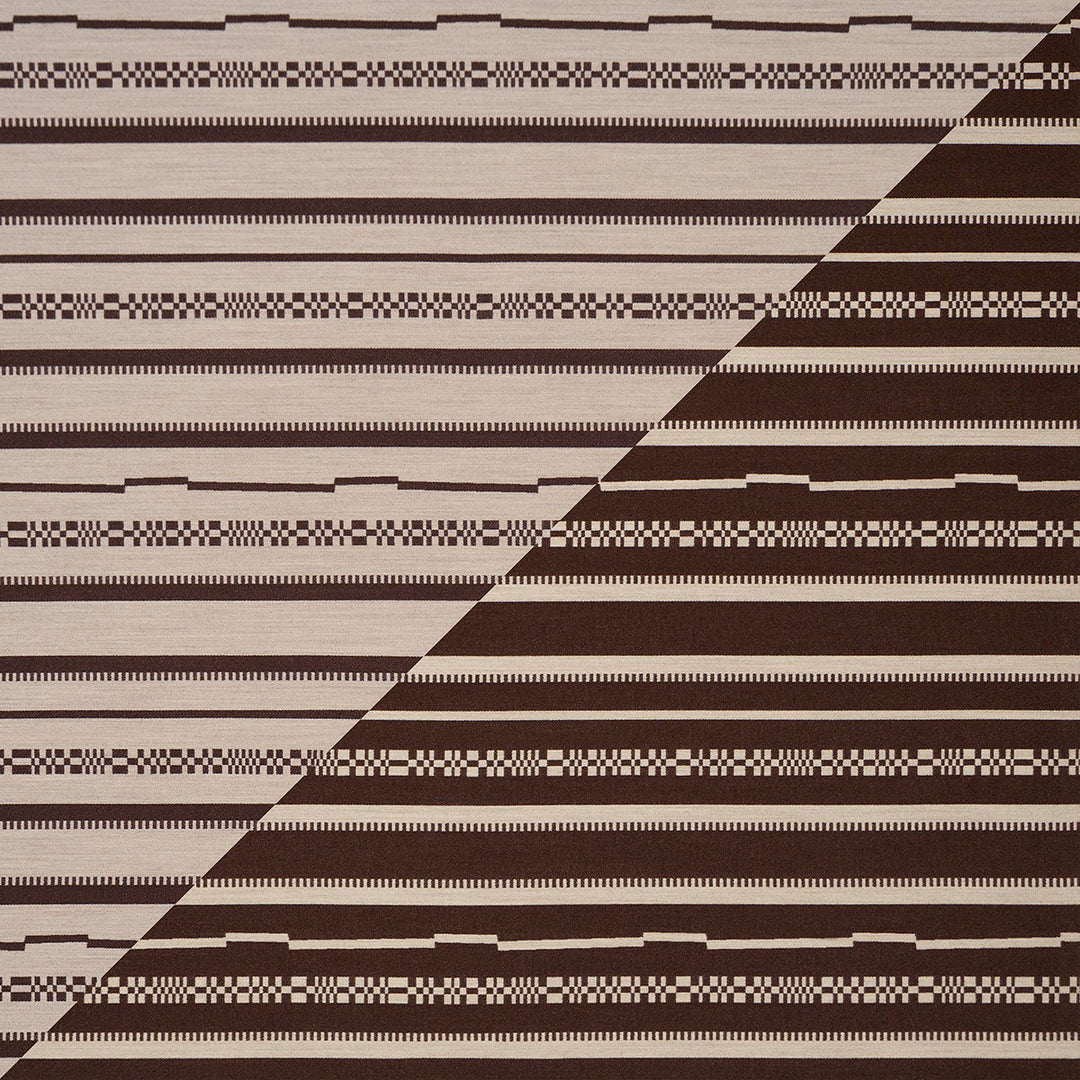 Schumacher Fabric Skyline Stripes Reversible - Americano