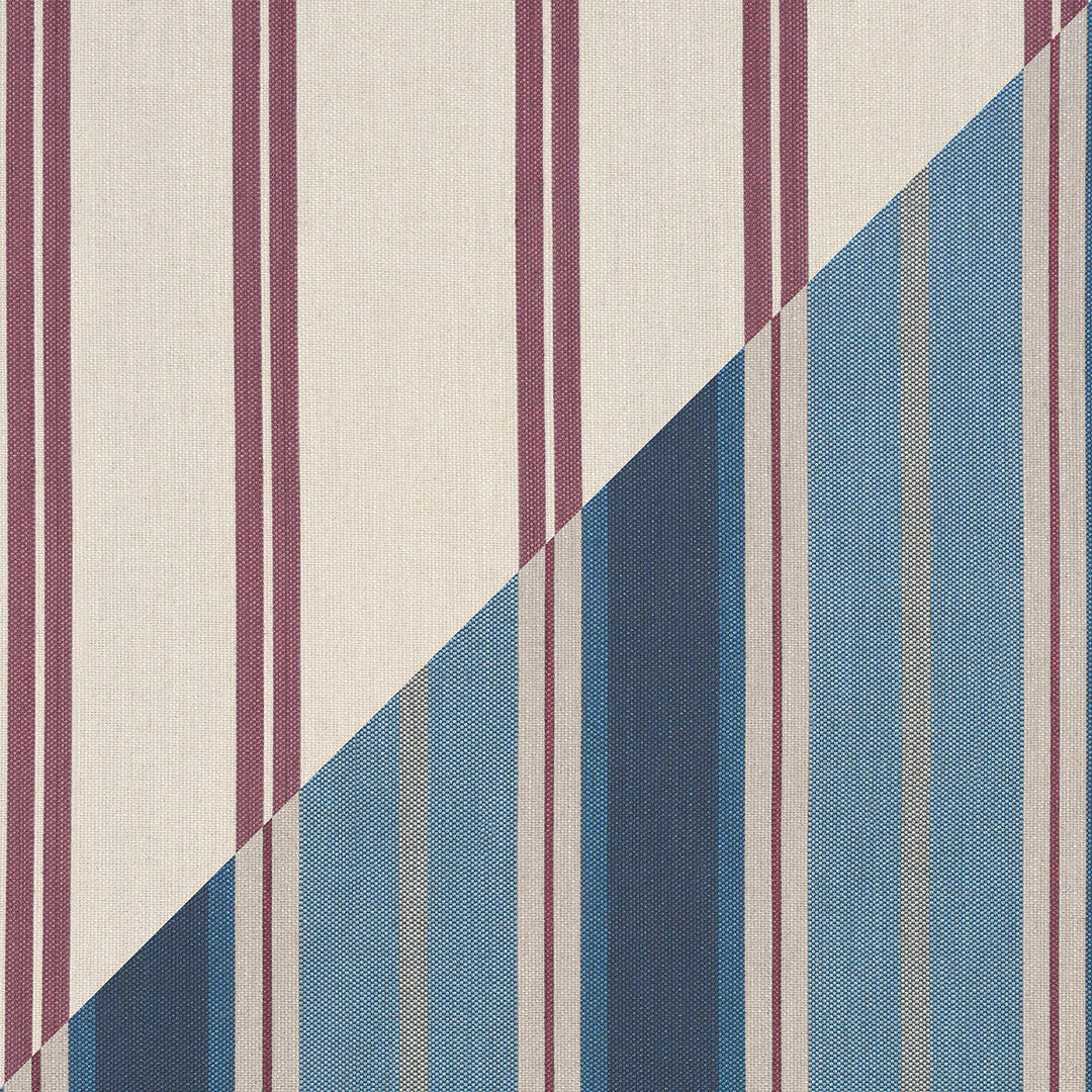 Schumacher Fabric Double Face Stripes - Denim Rosé