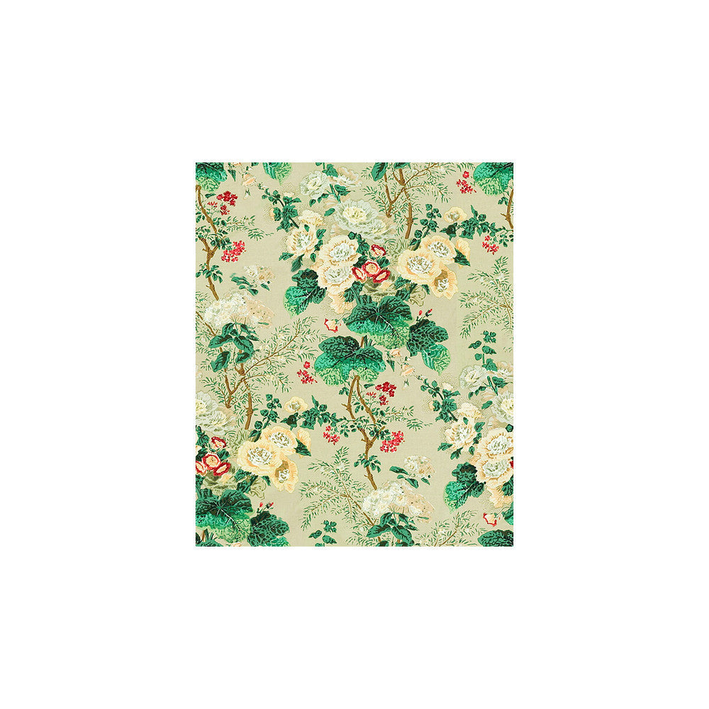 Althea Print Celadon by Lee Jofa Designer Fabric - COTTON - 100% Thailand LIGHT Horizontal: 26.5 and Vertical: 31.75 51 - Swanky Fabrics -