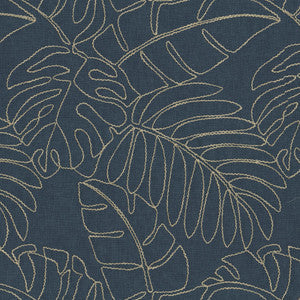 Tommy Bahama Fabric Monstera Emb. Indigo 880181