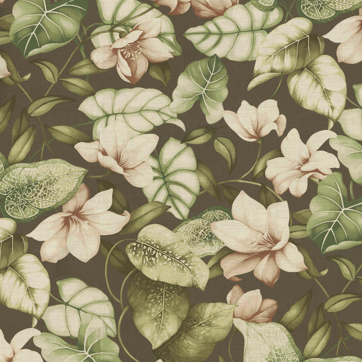Windemere Garden Mocha 880201 by TOMMY BAHAMA Designer Fabric - 100% cotton Peru 25000 Horizontal: 27 and Vertical: 36 54  - Swanky Fabrics -