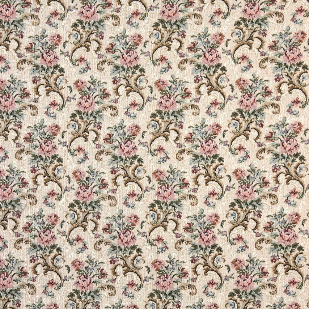 8858 Rose Mist by Charlotte Designer Fabric Tapestry Treasures III & Ring Book Page #67 39% Polyester, 33% Olefin, 28% Cotton Asia Exceeds 100,000 Wyzenbeek Rubs (Heavy Duty) </p><p>Repeat: Horizontal: 6.5" x Vertical: 7.0" 54 Inches - Swanky Fabrics -