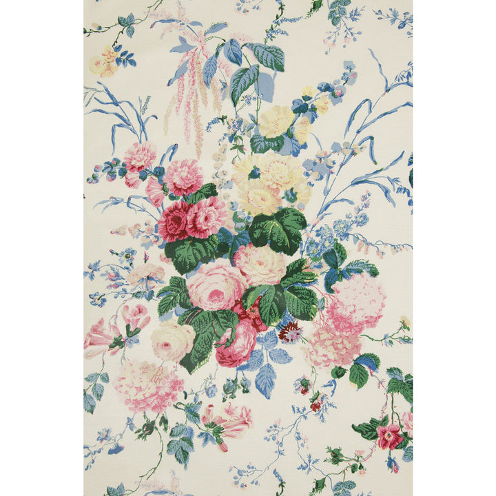 Floral Bouquet White by Lee Jofa Designer Fabric - COTTON - 100% Thailand LIGHT Horizontal: 26.5 and Vertical: 34 53 - Swanky Fabrics -