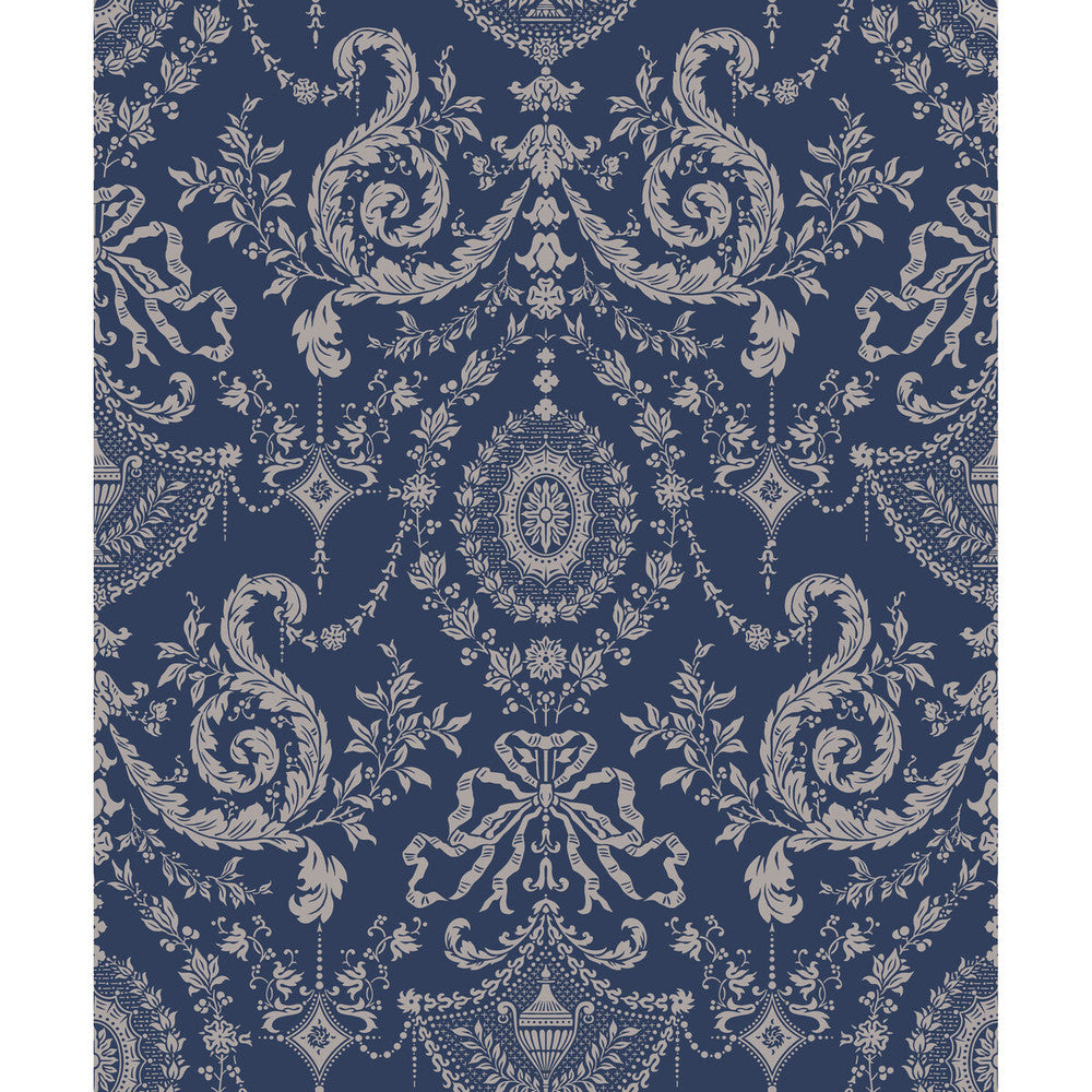 Woolverston Blue by Cole & Son Designer Wallcovering - PAPER - 100% United Kingdom - Horizontal: - and Vertical: 25 21 - Swanky Fabrics -