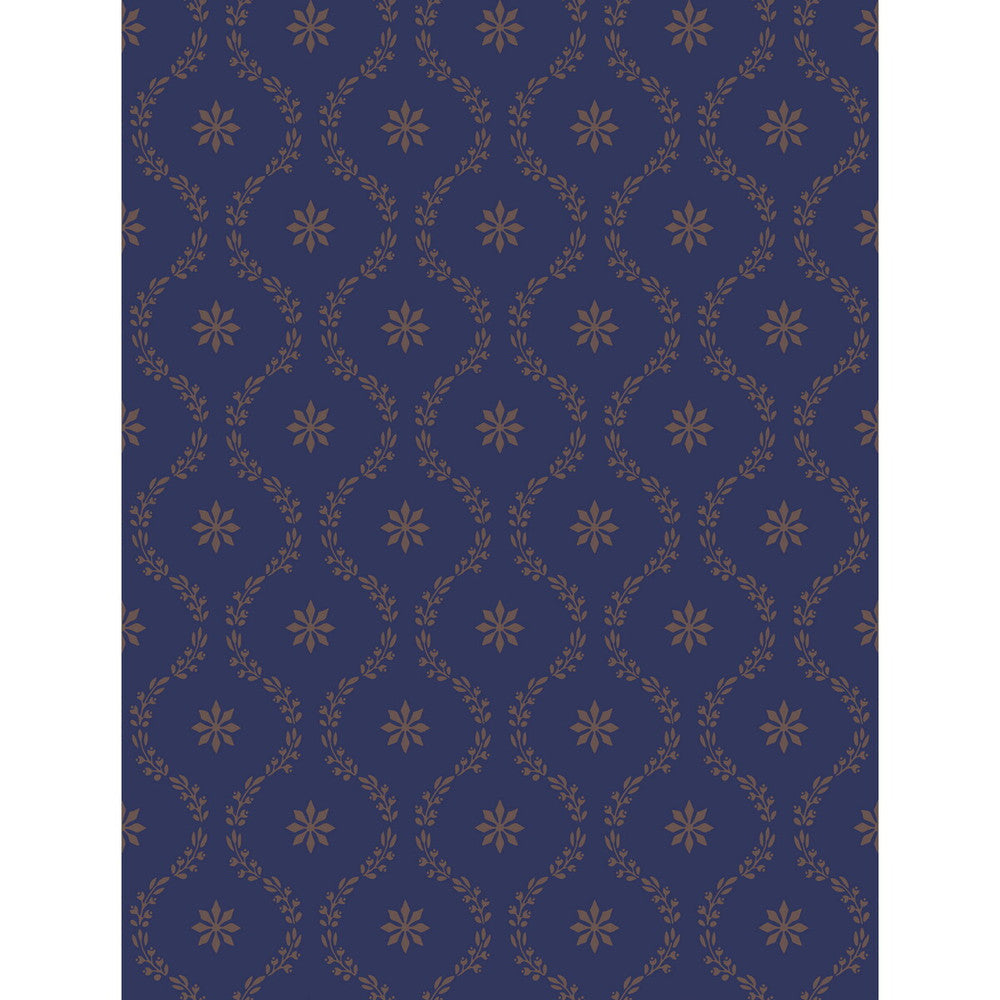 Clandon Navy by Cole & Son Designer Wallcovering - PAPER - 100% United Kingdom - Horizontal: - and Vertical: 5.5 21 - Swanky Fabrics -