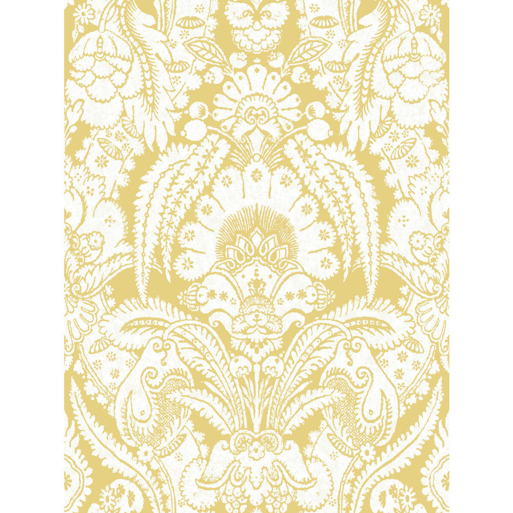 Chatterton French Yellow And Ivory by Cole & Son Designer Wallcovering COLE & SON ALBEMARLE PAPER - 100% United Kingdom Horizontal: and Vertical: 36.01 27 - Swanky Fabrics -