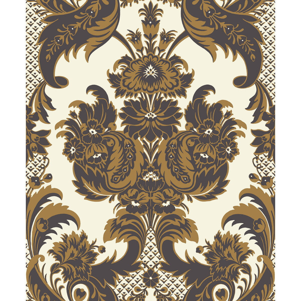 Wyndham Black & Gold by Cole & Son Designer Wallcovering COLE & SON ALBEMARLE PAPER - 100% United Kingdom - Horizontal: - and Vertical: 25.22 21 - Swanky Fabrics -