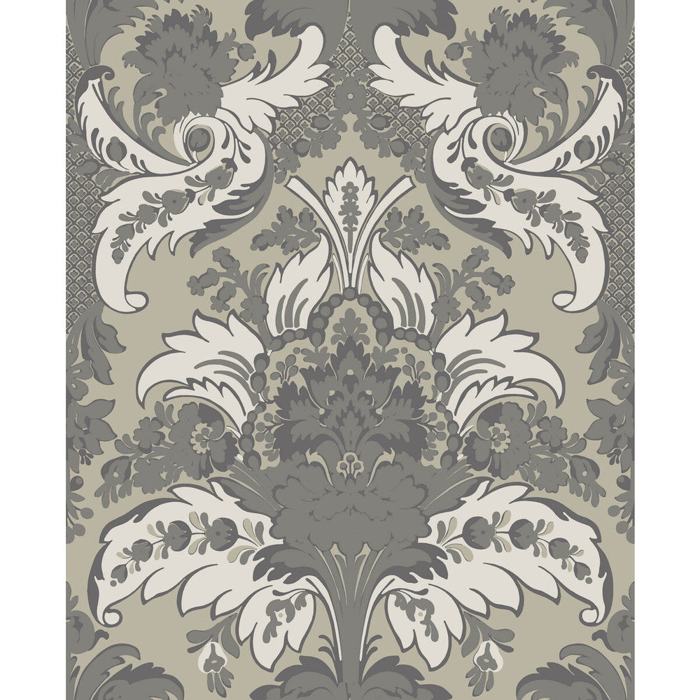 Aldwych Silver And White by Cole & Son Designer Wallcovering COLE & SON ALBEMARLE PAPER - 100% United Kingdom Horizontal: and Vertical: 25.22 20 - Swanky Fabrics -