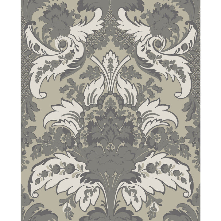 Aldwych Silver And White by Cole & Son Designer Wallcovering COLE & SON ALBEMARLE PAPER - 100% United Kingdom - Horizontal: - and Vertical: 25.22 20 - Swanky Fabrics -