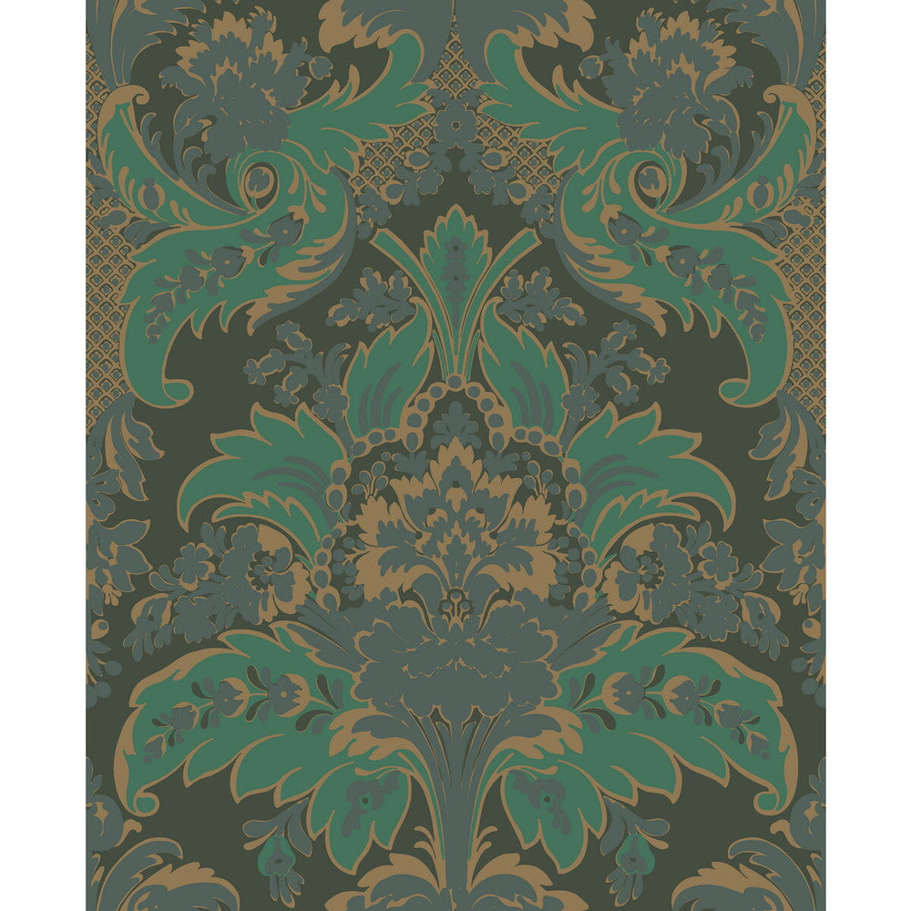 Aldwych Green And Gold by Cole & Son Designer Wallcovering COLE & SON ALBEMARLE PAPER - 100% United Kingdom - Horizontal: - and Vertical: 25.22 20 - Swanky Fabrics -
