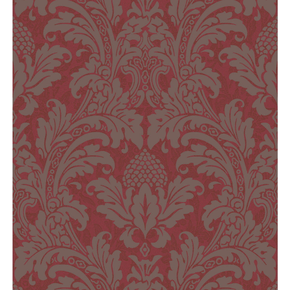 Blake Red And Silver by Cole & Son Designer Wallcovering COLE & SON ALBEMARLE PAPER - 100% United Kingdom Horizontal: and Vertical: 20.88 21 - Swanky Fabrics -