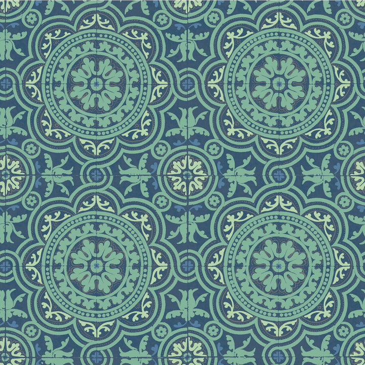 Piccadilly Teal And Gold by Cole & Son Designer Wallcovering COLE & SON ALBEMARLE PAPER - 100% United Kingdom Horizontal: and Vertical: 20.88 21 - Swanky Fabrics -