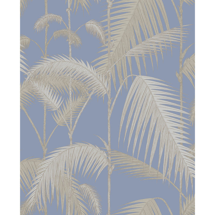 Palm Jungle Straw & Blue by Cole & Son Designer Wallcovering CONTEMPORARY RESTYLED PAPER - 100% United Kingdom Horizontal: 20.5 and Vertical: 25 20.5 - Swanky Fabrics -