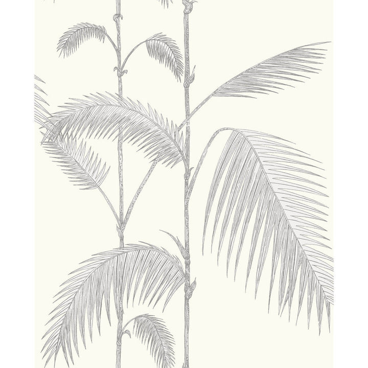 Palm Leaves Grey/White by Cole & Son Designer Wallcovering CONTEMPORARY RESTYLED PAPER - 100% United Kingdom Horizontal: 20.5 and Vertical: 28.3 20.5 - Swanky Fabrics -