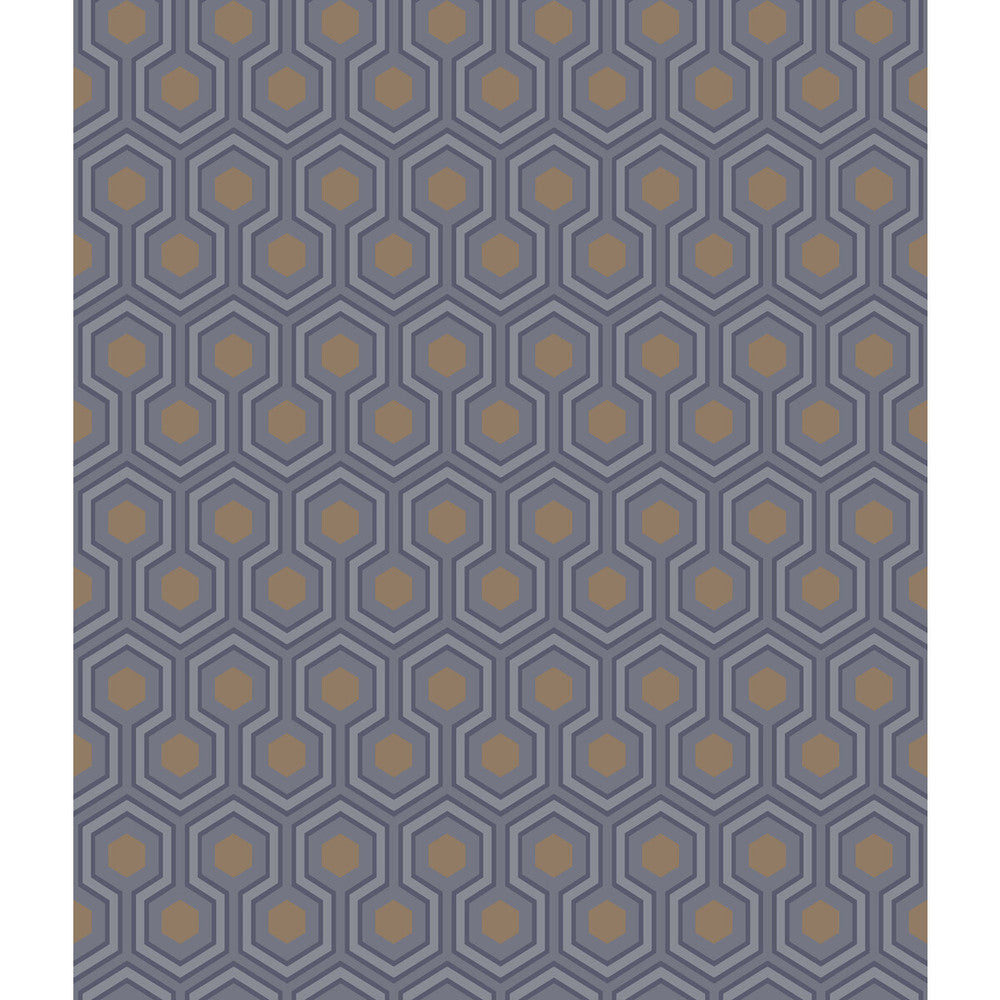 Hicks Hexagon Dk Gry/Bronz by Cole & Son Designer Wallcovering CONTEMPORARY RESTYLED PAPER - 100% United Kingdom Horizontal: 20.5 and Vertical: 4 20.5 - Swanky Fabrics -