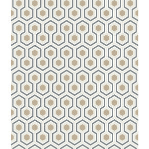 Cole & Son Wallpaper Hicks Hexagon Gilver/Wt/Bk