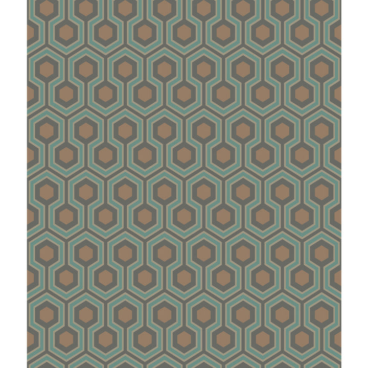 Hicks Hexagon Teal/Gold by Cole & Son Wallcovering Cole & Son Wallcovering Hicks Hexagon Teal/GoldWallcovering CONTEMPORARY RESTYLED PAPER - 100% United Kingdom </p><p>Repeat: H: 20.5, V: 4 20.5 - Fabric Carolina -